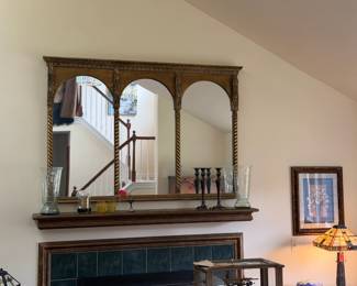 4 Large Antique & Vintage Beveled Glass Wall Mirrors