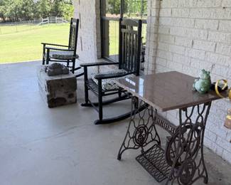 Rocking chairs, tables,