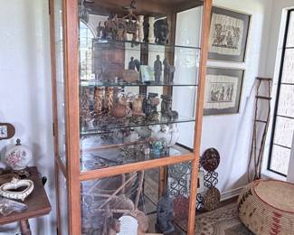 Curio cabinet with collectibles