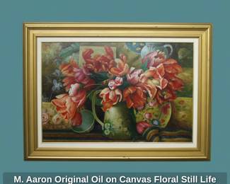 M. Aaron Original Oil on Canvas Floral Still Life second image