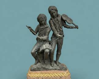 Bronze Sculpture of Two Boys, likely Lulli Enfant after Adrien tienne Gaudez second image