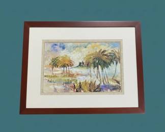Tropical Beach Scene with Palm Trees Oil Painting by Theodore Demerest Coe second image