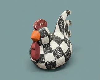MackenzieChilds Courtly Check Chicken Figurine second image