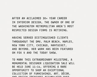 Designer Liquidation Sale Announcement