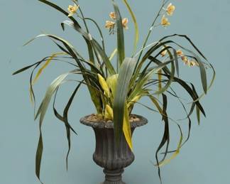 Artificial Cymbidium Orchid Plant in Urn Planter second image