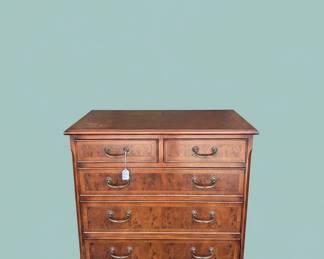 Burled Walnut Georgian Style Chest of Drawers second image
