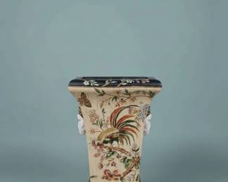 Hand Painted Chinoiserie Majolica Pedestal second image