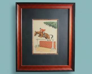 Equestrian Jumping Print in Wooden Frame second image
