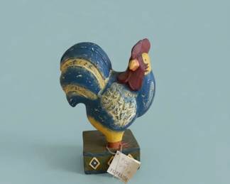 Foreside Folk Art HandPainted Wooden Rooster Figurine second image