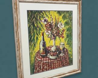Still Life with Flowers and Wine Framed Print second image
