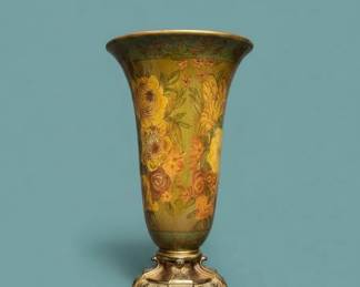 Art Nouveau Floral Vase with Gilt Bronze Base, Attributed to Royal Bonn second image