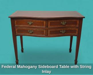 Federal Mahogany Sideboard Table with String Inlay second image