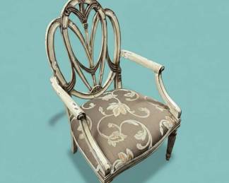 Hepplewhite Style Armchair with Floral Upholstery second image