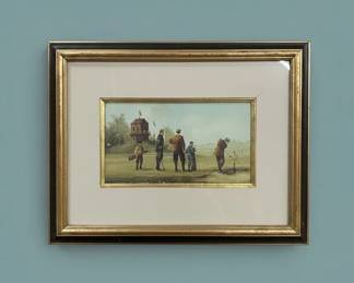 Antique Golf Scene Print second image