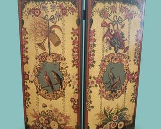 th Century Chinoiserie HandPainted TwoPanel Screen second image