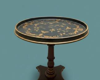 Chinoiserie Black Lacquered Tray Table second image