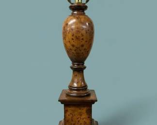Vintage Burl Wood Urn Table Lamp Base second image