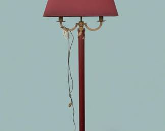 Empire Style Floor Lamp with Red Tole Shade second image