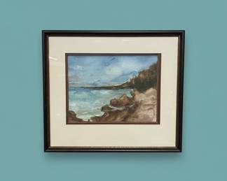 Coastal Landscape Watercolor Painting second image