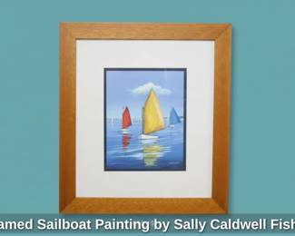 Framed Sailboat Painting by Sally Caldwell Fisher second image