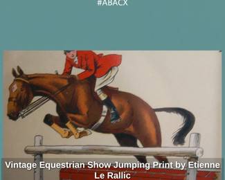 Vintage Equestrian Show Jumping Print by Etienne Le Rallic second image