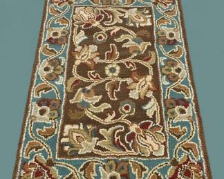 Safavieh Heritage Collection Blue or Brown Floral Border Rug second image