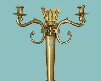 Robert Abbey Inc. Brass Double Arm Candlestick Sconce second image