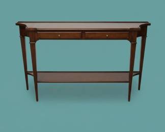 Mahogany Console Table with Two Drawers and Lower Shelf second image