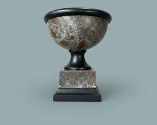 Breccia Marble Tazza with Ebonized Pedestal second image