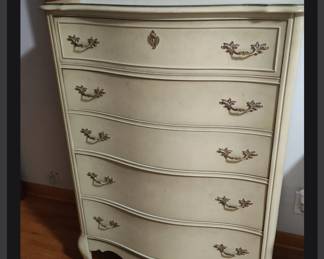 French provincial mid century tall dresser