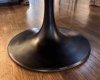 Arhaus Pedestal Dining Table with Wood Top. Measures 55" D x 30" H with 28" Clearance. Photo 8 of 8.