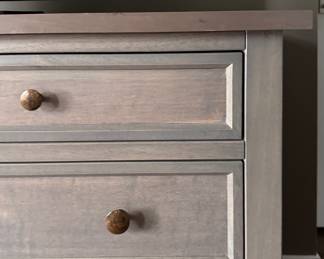Crate & Barrel Harbor Dove Grey Dresser. Measures 55" W x 23" D x 36" H. Photo 3 of 4.
