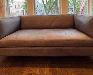 Arhaus Malta Sofa in Graphite . Measures 73" W x 37" D x 28" H. Photo 1 of 3.