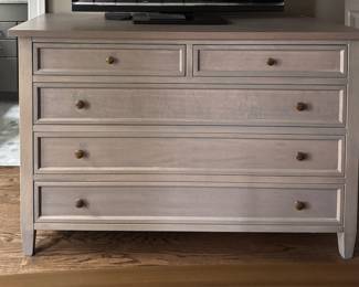 Crate & Barrel Harbor Dove Grey Dresser. Measures 55" W x 23" D x 36" H. Photo 1 of 4.