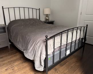 Crate & Barrel Queen Side Metal Bed Frame. Measures 64" W x 50" H. Photo 1 of 2.
