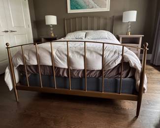 Crate & Barrel Queen Side Metal Bed Frame. Measures 64" W x 50" H. Photo 1 of 3.
