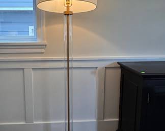 Glass & Brass Floor Lamp - 2 Available. Each Measures 60" H. Photo 2 of 3.