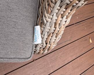 Martha Stewart Woven All-Weather Wicker Arm Chair - 2 Available. One Has Damage. Photo 3 of 4.
