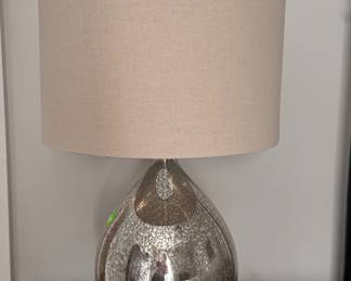 Mercury Glass Teardrop Glass Lamp - 2 Available.