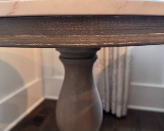 Pottery Barn "Scarlette Style" Round Coffee Table with Marble Top. Measures 24" D x 24" H. Photo 2 of 4.