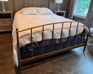 Crate & Barrel Queen Side Metal Bed Frame. Measures 64" W x 50" H. Photo 2 of 3.