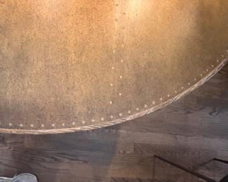 Arhaus Pedestal Dining Table with Wood Top. Measures 55" D x 30" H with 28" Clearance. Photo 6 of 8.