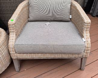 Martha Stewart Woven All-Weather Wicker Arm Chair - 2 Available. One Has Damage. Photo 1 of 4.