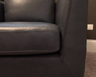 Arhaus Leather Swivel Chair - 2 Available. Each Measures 34" W x 34" D. Photo 2 of 6.