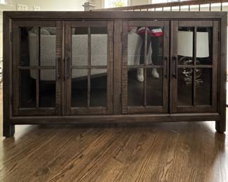 RH Rustic / Contemporary Sideboard with Glass Front Doors. Measures 66" W x 19" D x 35" H. Photo 1 of 3.