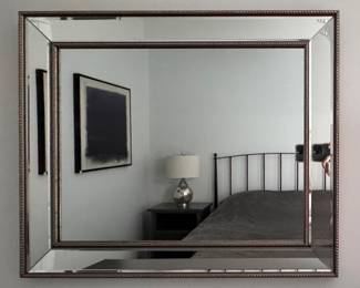 Mirrored Frame Mirror. Measures 25" x 21". Photo 1 of 2.