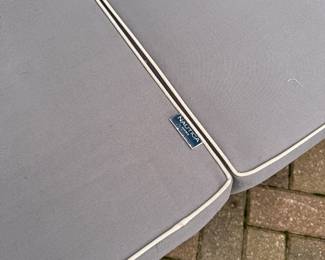 Teak Outdoor Sofa with Nautica Cushions. Photo 5 of 5.