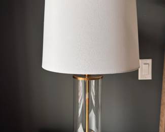 Pair of Ralph Lauren Brass & Glass Table Lamps. Each Measures 28" H. Photo 1 of 2.