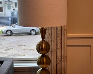 Brass "Stacked Ball" Table Lamp - 2 Available. Each Measures 32" H.
