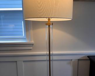 Glass & Brass Floor Lamp - 2 Available. Each Measures 60" H. Photo 1 of 3.